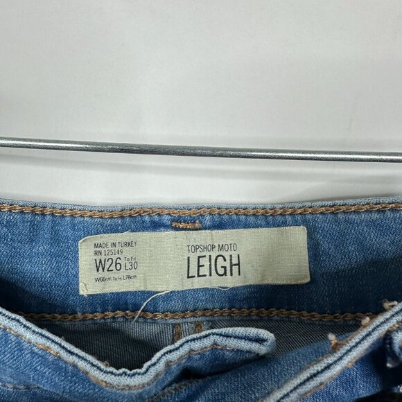2/$30 Topshop Moto Leigh Jeans Ripped Skinny Ankle Cropped W26 #9274 - Picture 7 of 10